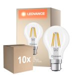 Confezione Multipack 10x Ledvance Classic LED B22 Pera Filamento Chiara 3.4W 470lm - 827 Bianco Molto Caldo | Sostitutiva 40W