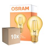 Confezione Multipack 10x Osram Vintage 1906 LED E27 Pera Filamento Oro 7.5W 865lm - 825 Bianco Molto Caldo | Sostitutiva 60W